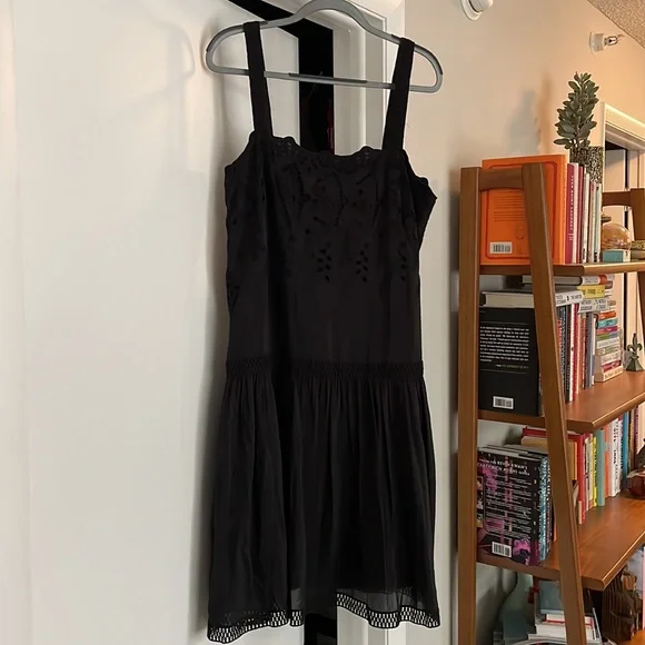 Ann Taylor | Dresses | Ann Taylor Black Drop Waist Eyelet Dress | Poshmark